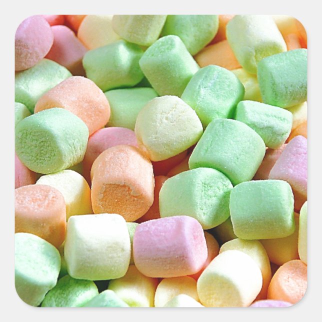 Colourful miniature marshmallows sticker (Front)
