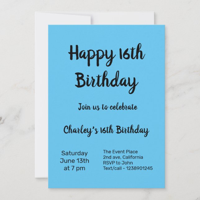 Colourful minimal add your text picture name  invitation (Front)