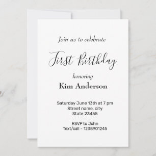 Colourful minimal add your text picture name invitation