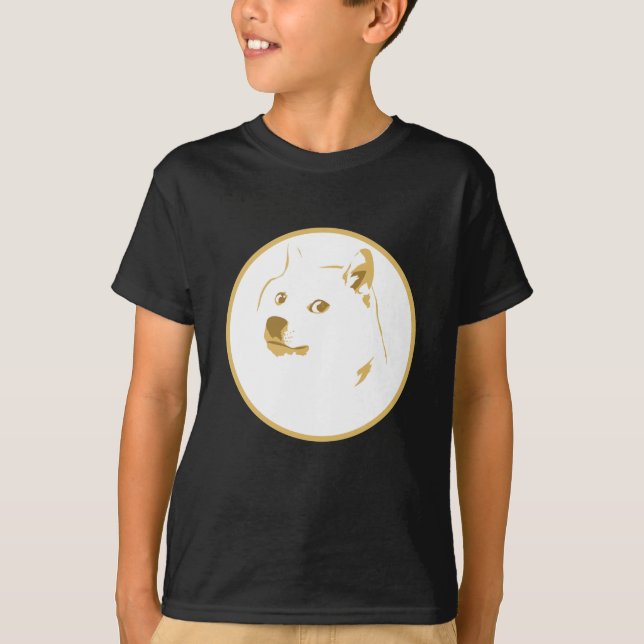 Colourful, minimal doge face T-Shirt (Front)