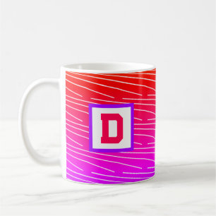 colourful minimal modern abstract monogram coffee mug