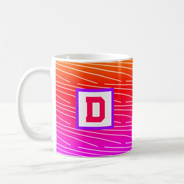 colourful minimal modern abstract monogram coffee mug (Left)