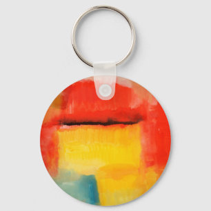 Colourful Minimalist Abstract Artwork Key Ring