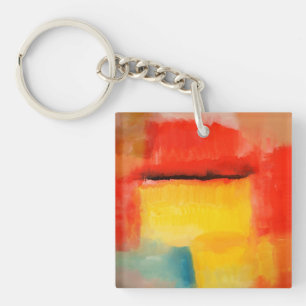 Colourful Minimalist Abstract Artwork Key Ring