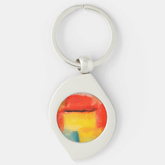Colourful Minimalist Abstract Artwork Key Ring