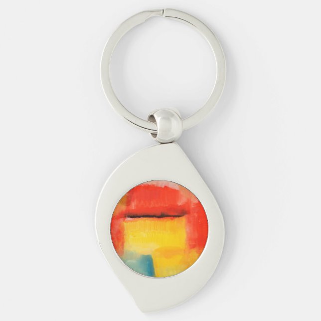 Colourful Minimalist Abstract Artwork Key Ring (Front)