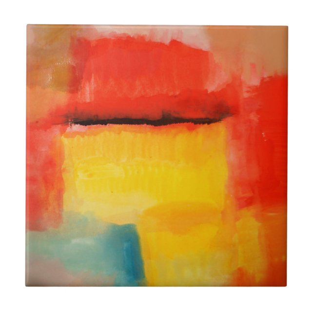 Colourful Minimalist Abstract Artwork Tile (Front)