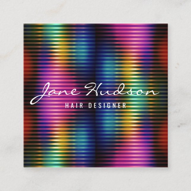 Colourful Minimalist Elegant Design Square Business Card (Front)