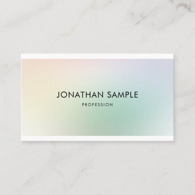 Colourful Minimalist Elegant Modern Plain Trendy Business Card (Front)