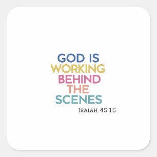 Colourful Minimalist Isaiah Verse Hopeful Theme Square Sticker