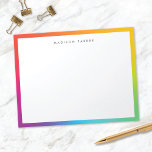 Colourful Minimalist Modern Rainbow Border Notepad<br><div class="desc">This fun personalised notepad features a colourful rainbow hued border personalised with modern typography. This design is an excellent choice for anyone AND makes a fun gift!</div>