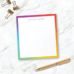 Colourful Minimalist Modern Rainbow Border Notepad<br><div class="desc">This fun personalised notepad features a colourful rainbow hued border personalised with modern typography. This design is an excellent choice for anyone AND makes a fun gift!</div>