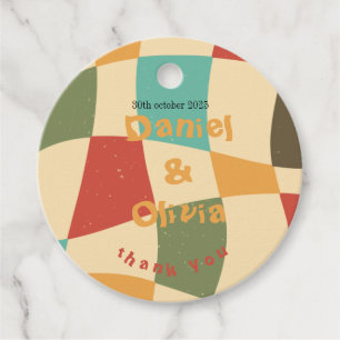 Colourful Minimalist Wedding Favour Tags