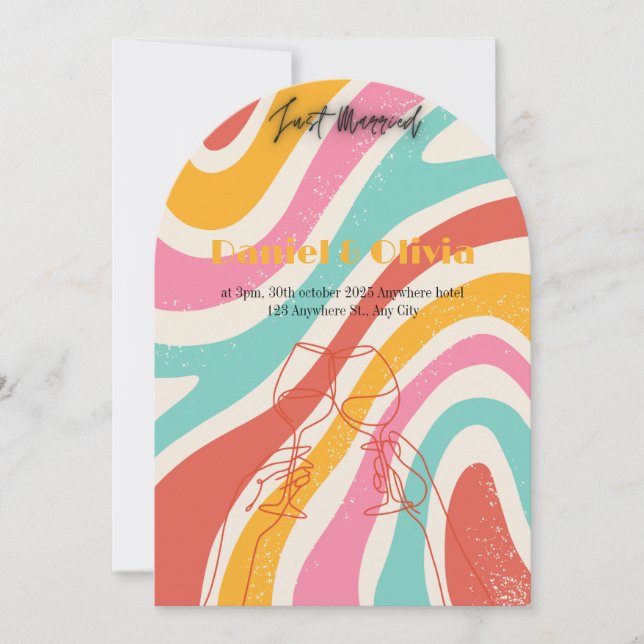 Colourful Minimalist Wedding Invitation (Front)