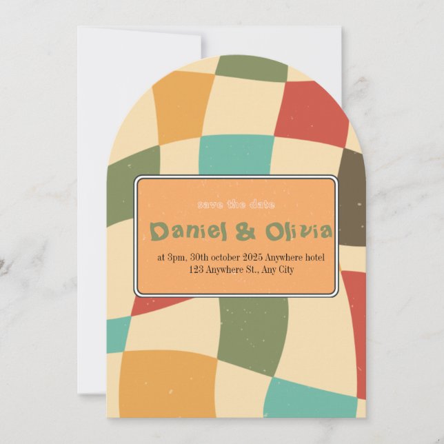 Colourful Minimalist Wedding Invitation (Front)
