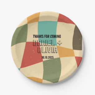 Colourful Minimalist Wedding Paper Plate