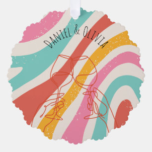 Colourful Minimalist Wedding Tree Decoration Card