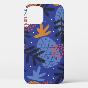 Colourful minimalistic abstract pineapples and lea iPhone 12 case