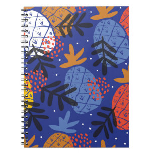 Colourful minimalistic abstract pineapples and lea notebook