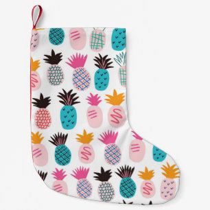Colourful minimalistic abstract pineapples and lea small christmas stocking