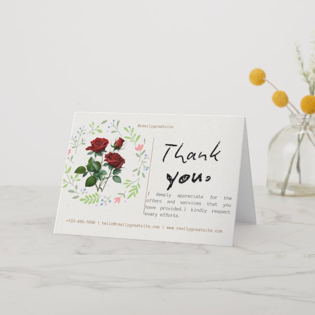 colourful minimalistic floral thank you cards (Front)