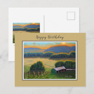 Colourful Missouri Ozark Mountain Birthday Postcard