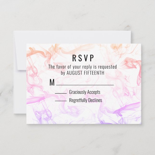 Colourful Misty Smoke RSVP Card (Front)