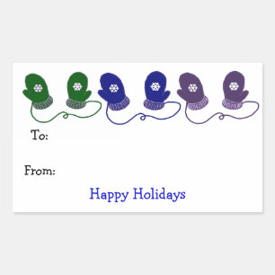 Colourful Mittens Rectangular Sticker