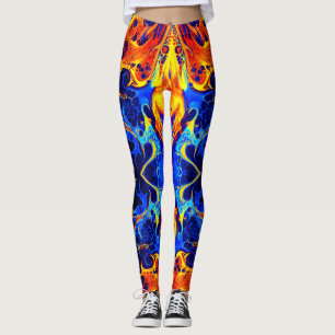 colourful mix of neon paints swirling on black leggings