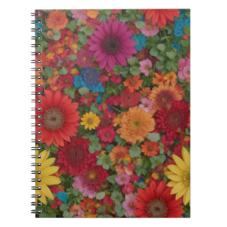 Colourful Mixed Flowers Notebook