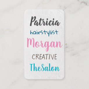 Colourful Mixed Fonts   Texture Background Business Card