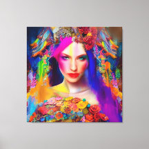 Colourful Mixed Media Fashion Model