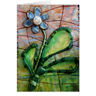 Colourful mixed media flower