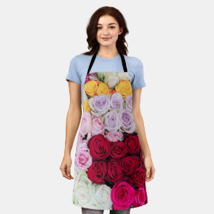 Colourful Mixed Roses Apron