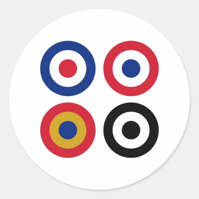 Colourful Mod Targets Classic Round Sticker (Front)