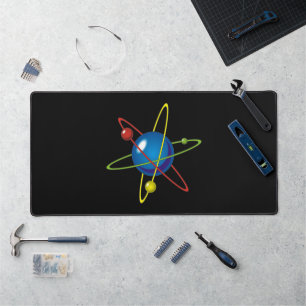 Colourful Model of the Atom Desk Mat