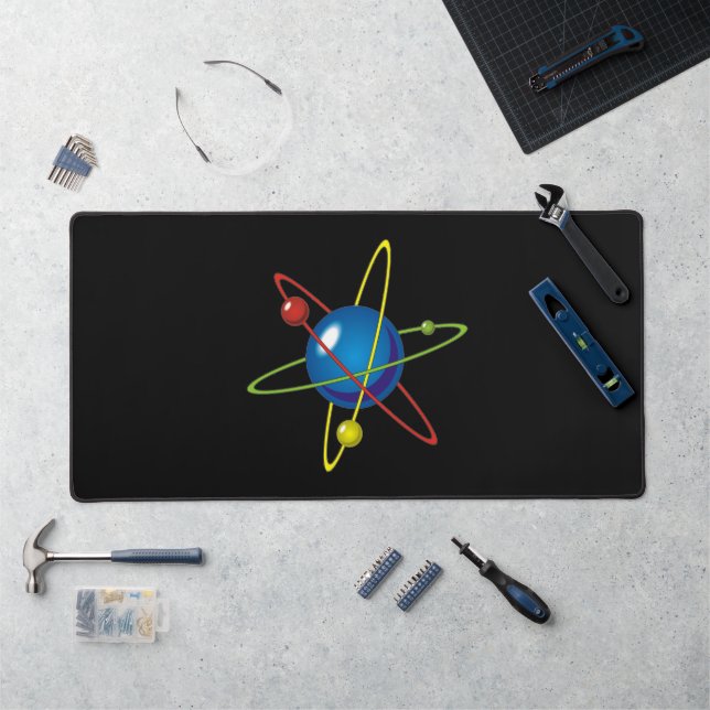 Colourful Model of the Atom Desk Mat (Workstation)