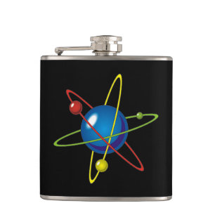 Colourful Model of the Atom Hip Flask