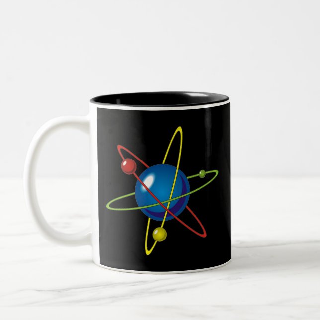 Colourful Model of the Atom Two-Tone Coffee Mug (Left)