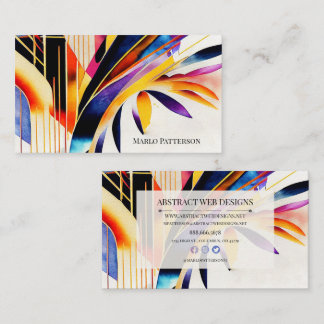 Colourful Modern Abstract Art Business Card