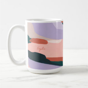 Colourful Modern Abstract Art Custom Name Favour Coffee Mug
