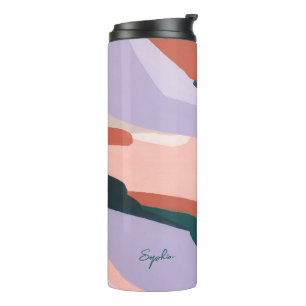 Colourful Modern Abstract Art Custom Name Favour Thermal Tumbler