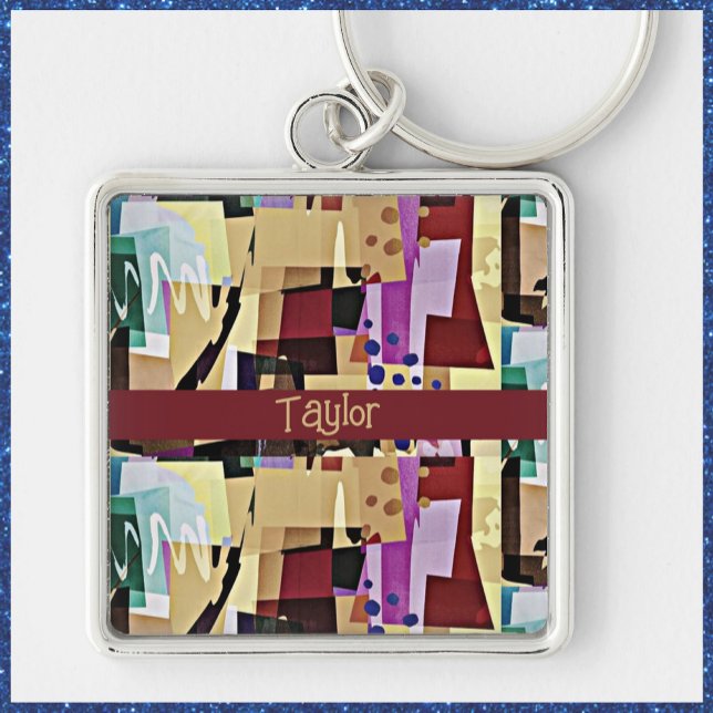 Colourful Modern Abstract Art Pattern Key Ring (Creator Uploaded)