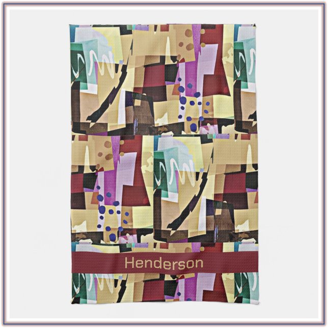 Colourful Modern Abstract Art Pattern Tea Towel (Creator Uploaded)