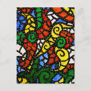 Colourful Modern Abstract Art Postcard