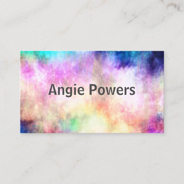 colourful modern abstract artistic watercolor business card (Front)