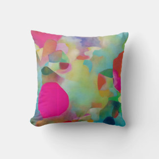 Colourful Modern Abstract Colour Flowers Cushion