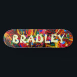 Colourful Modern Abstract Custom Personalised Name Skateboard<br><div class="desc">Colourful Modern Abstract Custom Personalised Name Skateboard features your personalised name in modern typography on a colourful abstract background. Personalise by editing the text in the text box provided. Give a custom made gift, personalised skateboard to your favourite skateboarder for Christmas, birthday or your BFF. Designed by ©Evco Studio www.zazzle.com/store/evcostudio...</div>