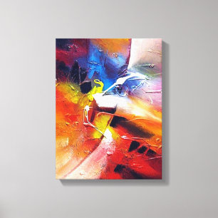 Colourful Modern Abstract Expressionist Style Art Canvas Print