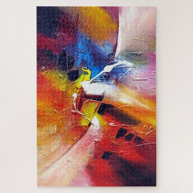 Colourful Modern Abstract Expressionist Style Art Jigsaw Puzzle (Vertical)